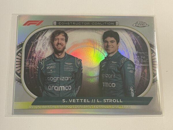 2022 Topps Chrome Formula 1 Vettel Stroll Constructor Coalition