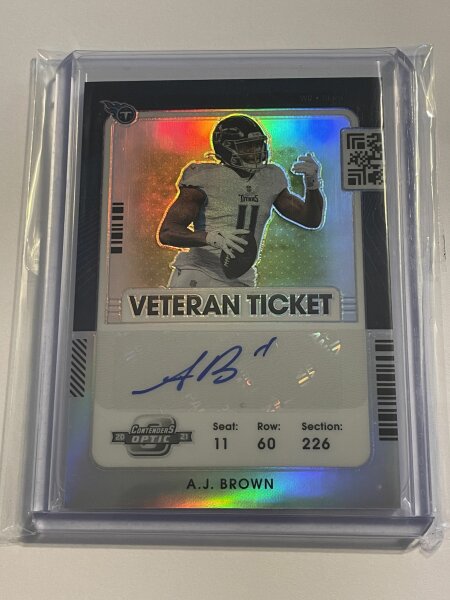 2021 Panini Contenders Optic A.J. Brown Veteran Ticket Auto 41/50