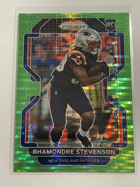 2021 Panini Prizm Football Rhamondre Stevenson RC Green Pulsar