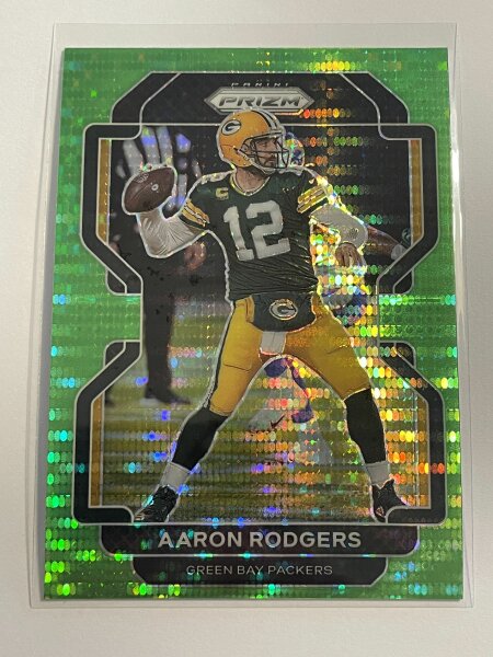 2021 Panini Prizm Football Aaron Rodgers Green Pulsar
